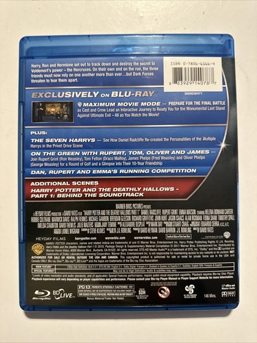 Harry Potter and the Deathly Hallows: Part I (Blu-ray/DVD + Dig)2011, 3-Disc Set - Picture 4 of 4