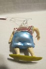 Skim Board Surfer Beach Vacay Santa Sun Visor Glass Christmas Ornament Unique — photo 5