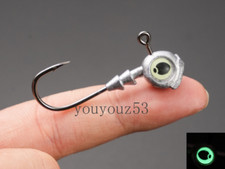 20Pcs Swimbait Jig Heads Luminous Eyes Fishing Hooks for Bass Fisihng 1/8-1/3oz