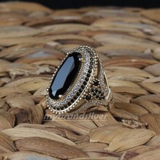 Women's Black Onyx Ring Solid Real Sterling Silver Jewelry