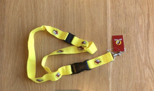 Buc-ee  s Yellow Lanyard With Snap Off Release Clip- Beaver Logo - 18 inches Long