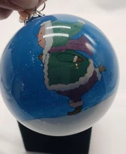 Child Running Ornament Painted Inside Green Coat Purple Scarf Hand Painted