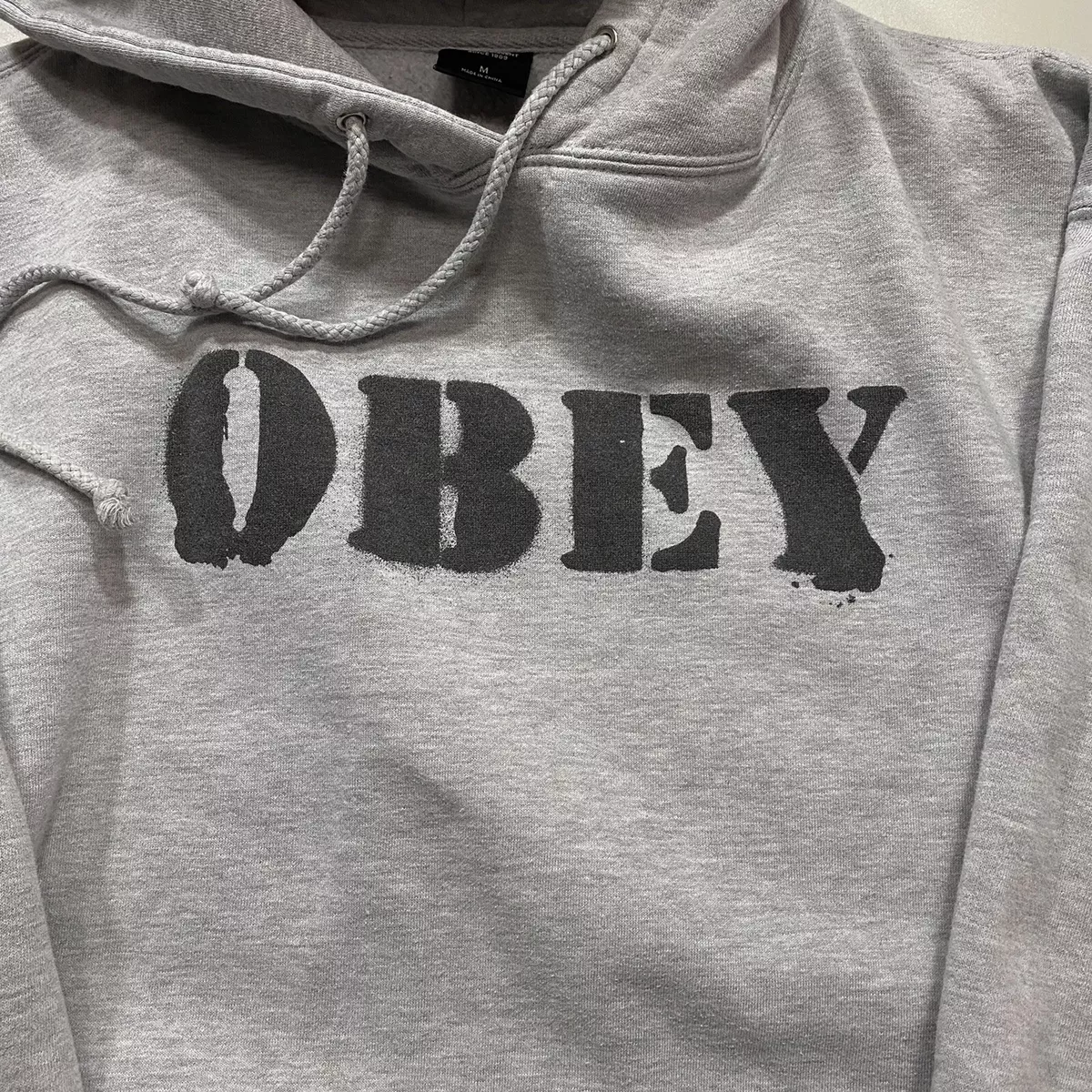 Vintage “OBEY” Spray Paint Tag Logo - Hoodie / Pullover Sweatshirt Men's: M  | eBay