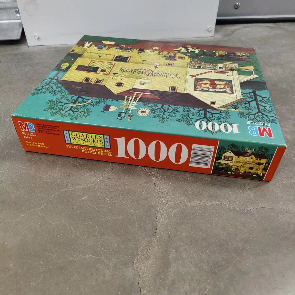 Rompecabezas Charles Wysocki 1000 piezas Americana “Dr Irvings Vetinario” 4697-S MB Foto 3 de 4