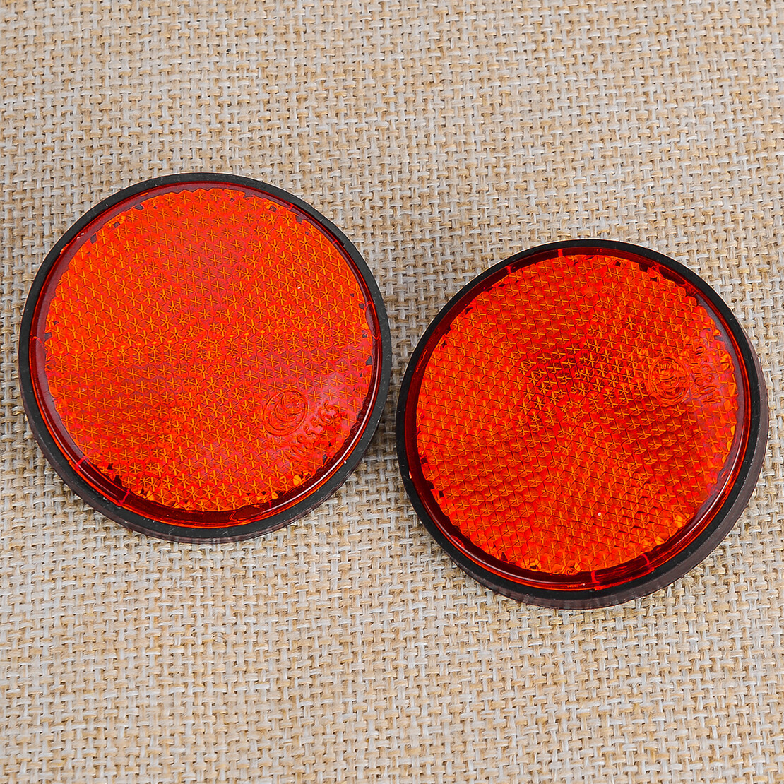 2pcs Red Round Motorcycle Front Fork Reflector Universal Fit 2pcs Red Round Motorcycle Front Fork Reflector Universal Fit