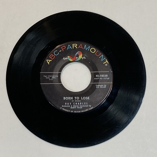 Ray Charles ABC Paramount 45 RPM Record Born To Lose/I Can’t Stop Loving You - Picture 2 of 2
