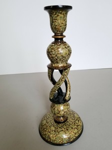 wooden candlestick lamp base