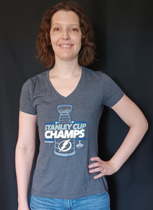 FREE SHIPPING 2020 Stanley Cup Champions Tampa Bay Lightning Lady's T-shirt