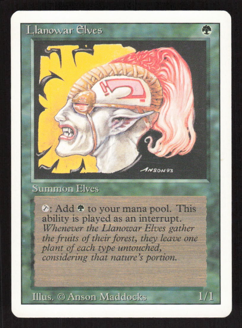 1994 Llanowar Elves Revised Edition MTG