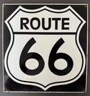 Route 66 Metal Highway Square Sign Americana with a Vintage Aesthetic