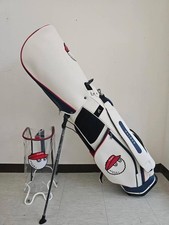 2025 MALBON GOLF Caddy Bag Stand White Synthetic Leather / 5-way / 2 covers