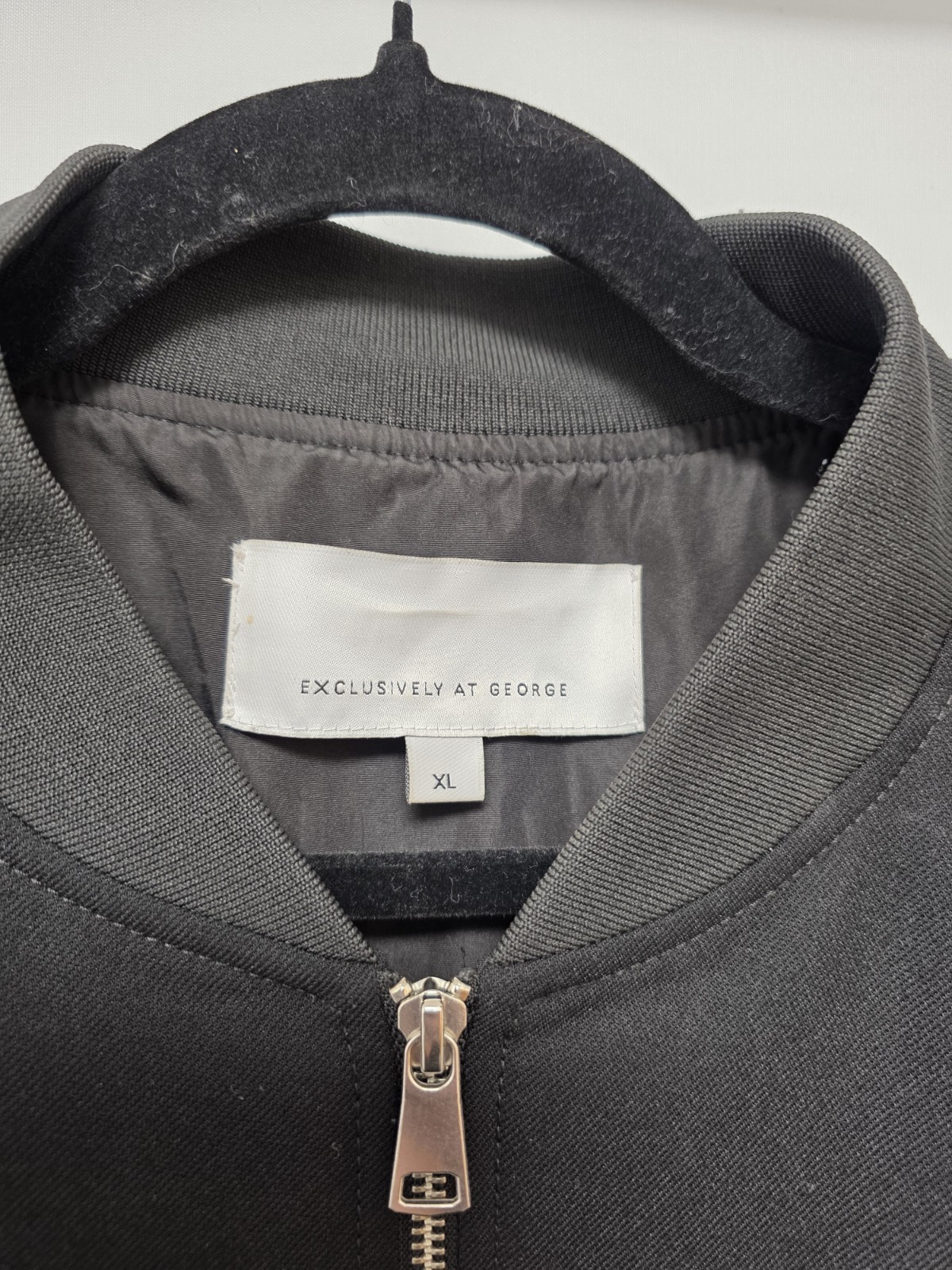 George Mens Black Lightweight Bomber Jacket Full Zip Size XL NWOT image 2