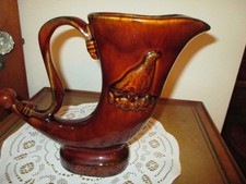 Rare Vintage Famous Grouse Scotch Whiskey Pitcher Horn Bar Ware N.Y