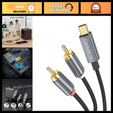 6ft USB C to 2 RCA Audio Cable, Type C Male to RCA Y Splitter, Aux Cord for iPho