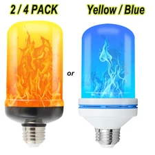 Led Flame Effect Light Bulb4 Modes Flame Lights Bulbs 2/4 Pack E26 Base Fire US