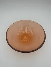 Copper Fire and Light Recycled Art Glass Salad Serving Bowl 11” Fire & Light