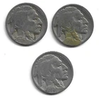 1919 P D S Restored Date Buffalo Nickels - Free Shipping- A397