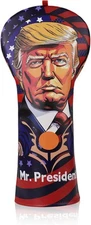 President Golf Head Covers, Funny Driver Headcover, MAGA Design, Premium Leat...