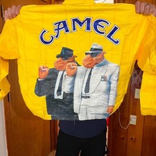 Vintage Camel Jacket Windbreaker Mens XL Yellow Joe Cartoon Cigarette Promo 90s
