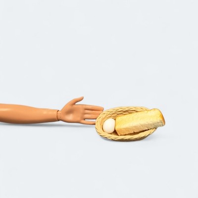Re-ment Miniature TOAST & EGG Basket Figure Dollhouse Barbie Cafe Kitchen Food