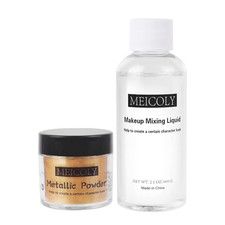 Metallic Gold Face Paint, 0.7 Oz Powder with 2.1 Oz Makeup Mixing Liquid, High P