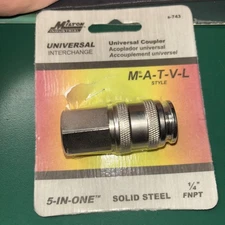 MILTON S-743 Universal Coupler, 1/4" body; 1/4" FNPT