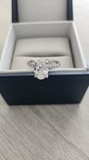 Austen & Blake 9ct White Gold 2ct Oval Lab Created Diamond Ring M