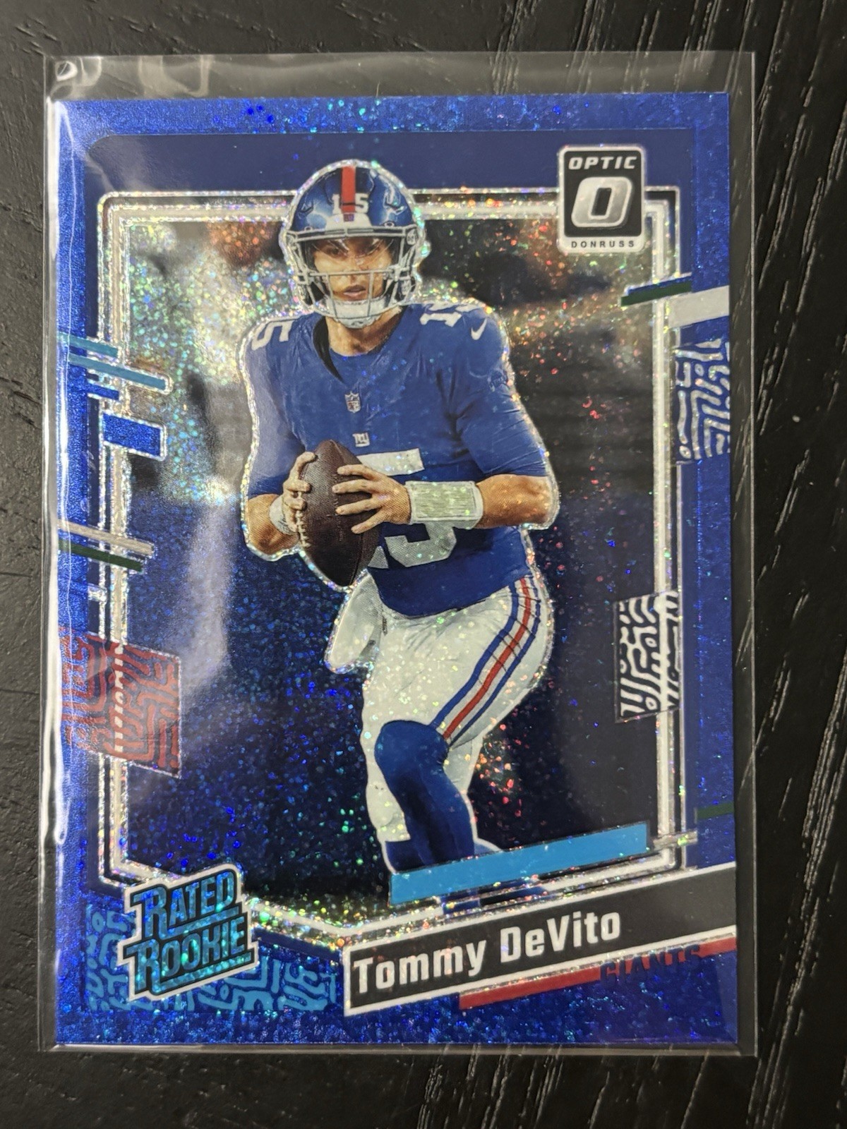 2023 Panini Donruss Optic - Rated Rookie Tommy DeVito #280 Blue Glitter Prizm
