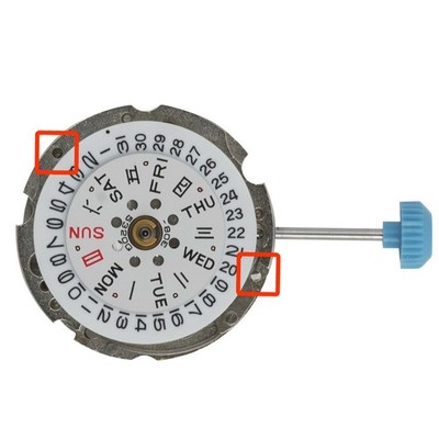 White 21 Jewels 2 Calendar Automatic Mechanical Watch Movement For Miyota 6T51