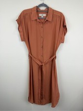 Thread + Supply Burnt Tangerine Shirt Dress Belted Utility Minimalist L