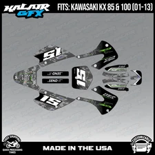 Kalair GFX Graphic Kit for Kawasaki KX85 KX100 (2001-2013)  Cyberware Green
