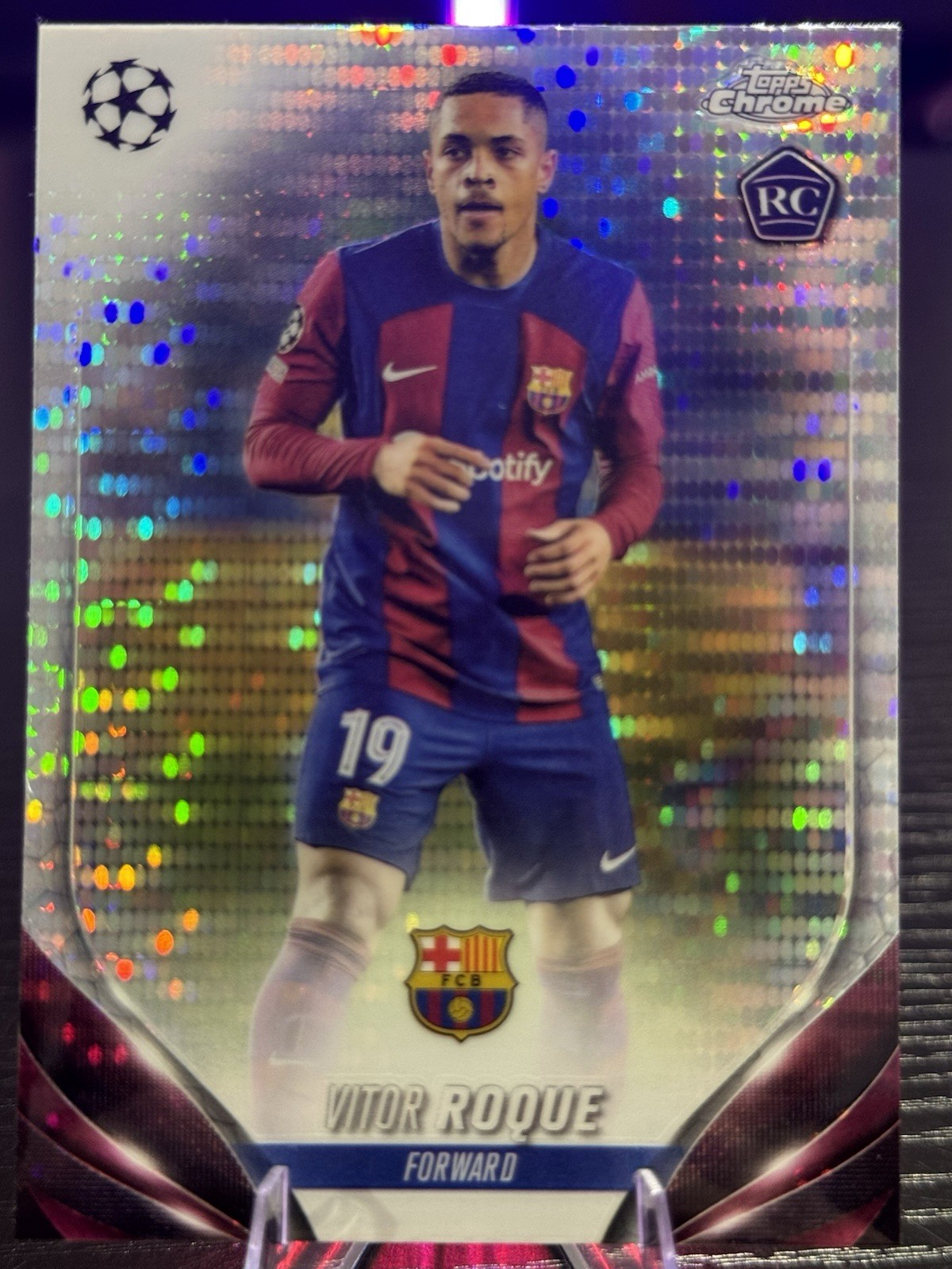 2023-24 Topps Chrome UEFA Club Competition - Vitor Roque #28 Pulsar Refractor RC