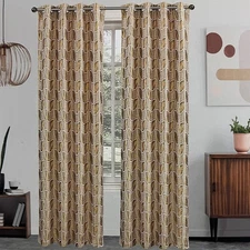 Dinah Leaf Metallic Jacquard Embroidery Window Panel, Sage, 55x84 Inches