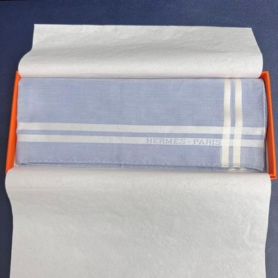 Hermes Cotton Handkerchief Light Blue