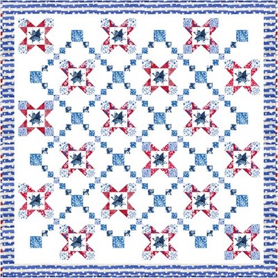 Moda FLEEDOM REIGNS Quilt Kit + binding BATIK RILEY BLAKE July 4th