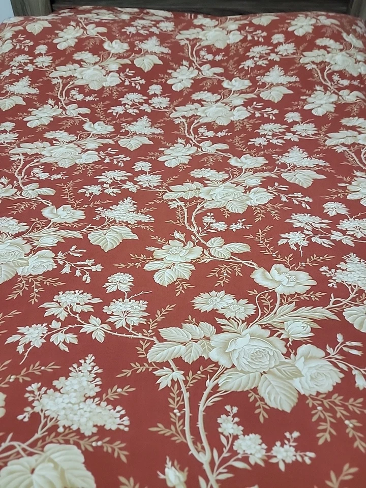 Funda nórdica Restoration Hardware King Terracott beige botánica floral algodón Foto 4 de 4