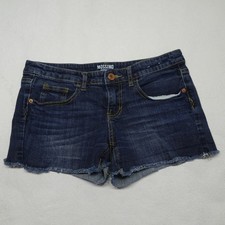 Mossimo Supply Junior Size 11 Dark Wash Denim Cut Off Raw Hem Jean Shorts