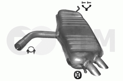 Silencieux arrière pour VW Golf V Plus 1.9 D réparer l'échappement au contrôle technique