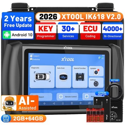  2026 XTOOL IK618 V2.0 KC100 Key Programmer Full System Diagnostic Tool Scanner