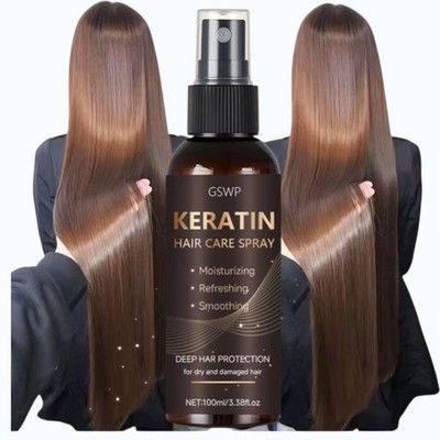 Keratin Hair Spray Frizz Control Argan Castor Oil Silky Smooth Repair 100ml
