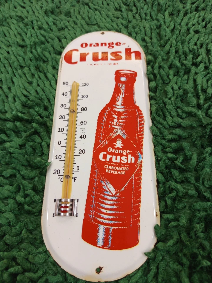 Placa Termómetro Estilo Vintage Orange Crush Mercancía Publicidad Tienda Foto 3 de 4