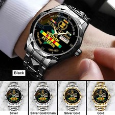 Personalized Vietnam Veteran Watch Military Gift Father’s Day Grandpa Present ne