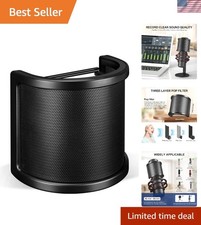Upgraded Metal Mesh Pop Filter - Three Layers for Crystal Clear Vocal Recording