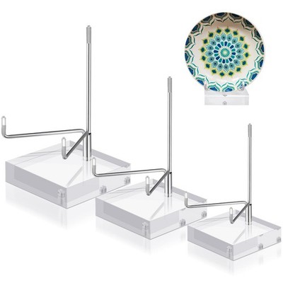 3 Pack Adjustable Metal Arm Display Stand Easel with Acrylic Base for Gemstones