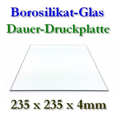 Borosilikat Glas Druckplatte 235x235x4mm Creality3D Ender-3 4 5 PRO GEEETech A10