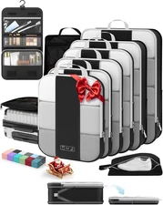 10 Set Compression Packing Cubes for Travel Essentials,Compressible Expandable P