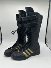 RARE Adidas x Missy Elliot ‘remix’ knee high superstar boots in black and gold