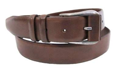 Valmars Men's Brown Cross Stitch Genuine Leather Belt Made in Italy 40''