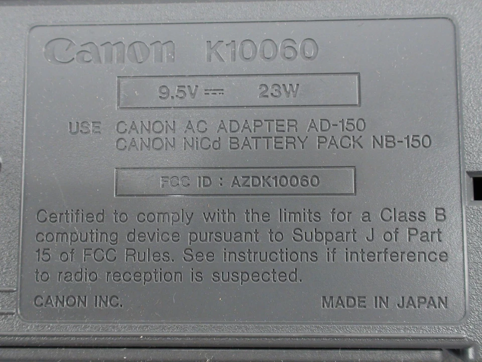 Canon BJ-5 InkJet Printer - A Vintage Gray Printing Marvel with Carrying Case - Image 2 of 2