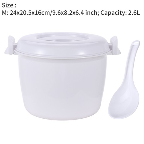 Arrocera portátil microondas con paleta de arroz cocina olla de vapor blanca - Imagen 17 de 25